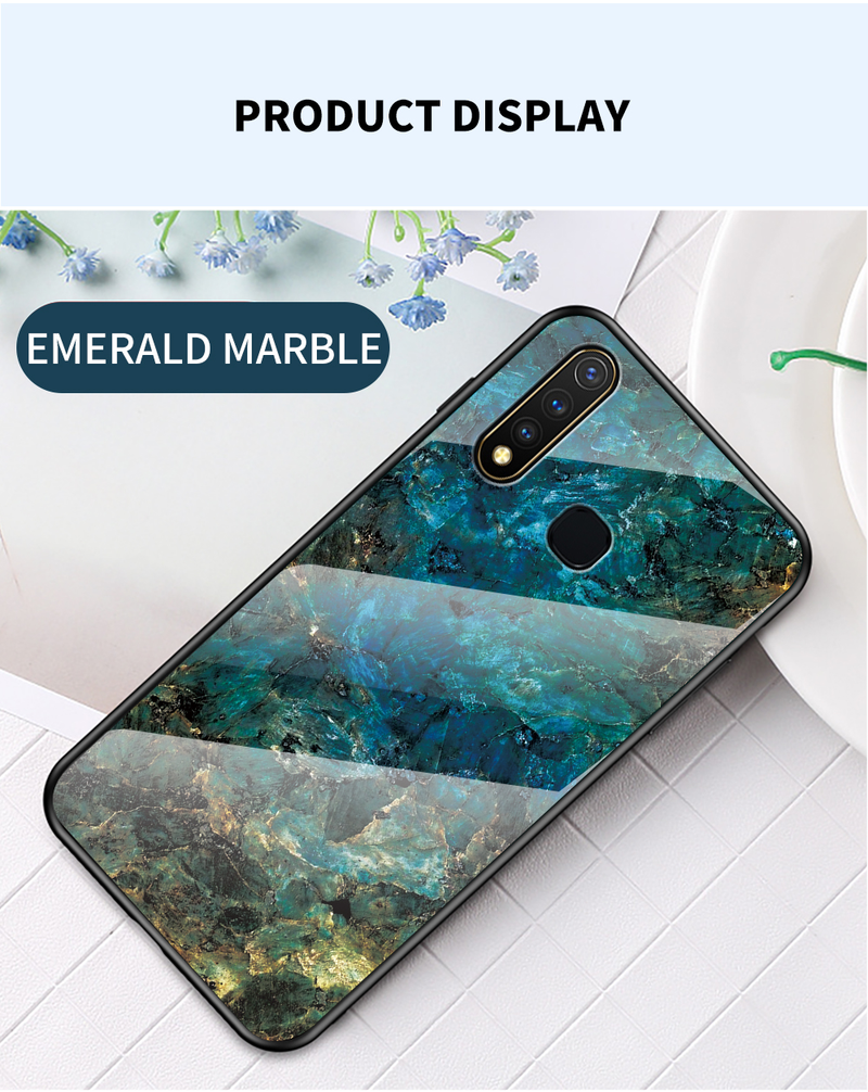 For VIVO Y97 Y93 Y95 Y81 Phone case Luxury Marble Glass Soft Silicone Frame Hard Cover For Y71 Y70S_voghion.com