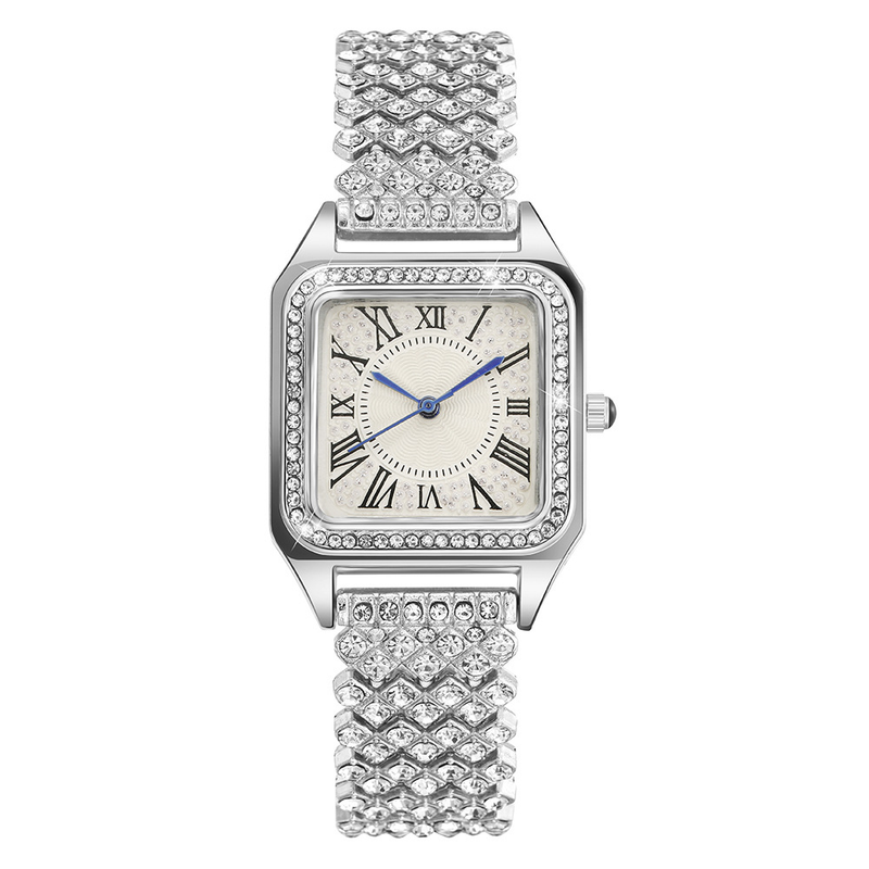 2024 High-End-Mode-Armbanduhr mit Stahlband und eingelegtem Volldiamant und römischem Muster mit Strasssteinen für Damen_voghion.com