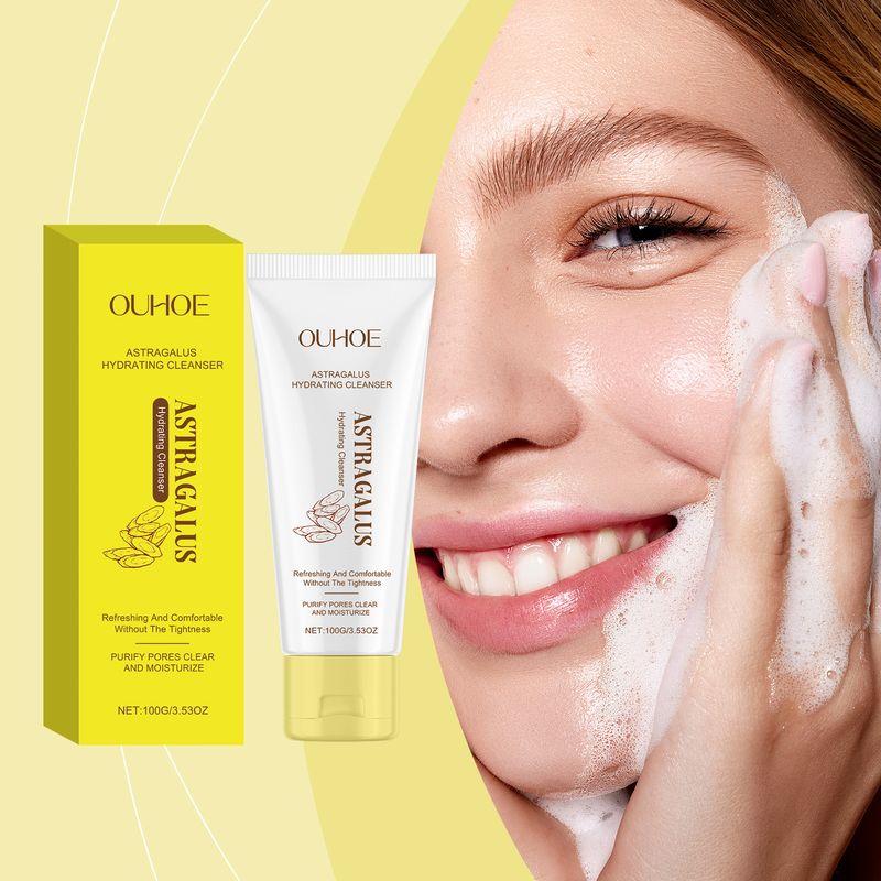 OUHOE Huangqi Clear nežno čisti kožo obraza, osvežilno in vlažilno čistilno mleko_voghion.com