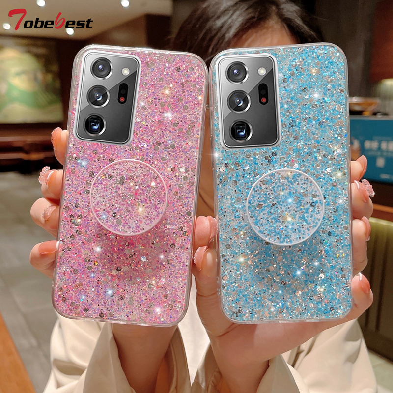 Etui na telefon z błyszczącym brokatem Gypsophila do Samsung Galaxy Note 20 Ultra 10 Plus Pro z miękkiego silikonu_voghion.com