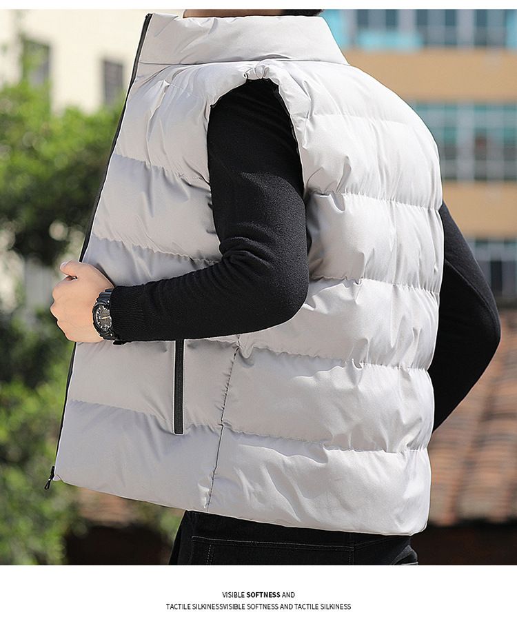 Cross Border Large Size Casual Men's Vest Men's Loose Autumn And Winter Vest Warm Down Cotton Warm Jacket Cotton Clothing_voghion.com