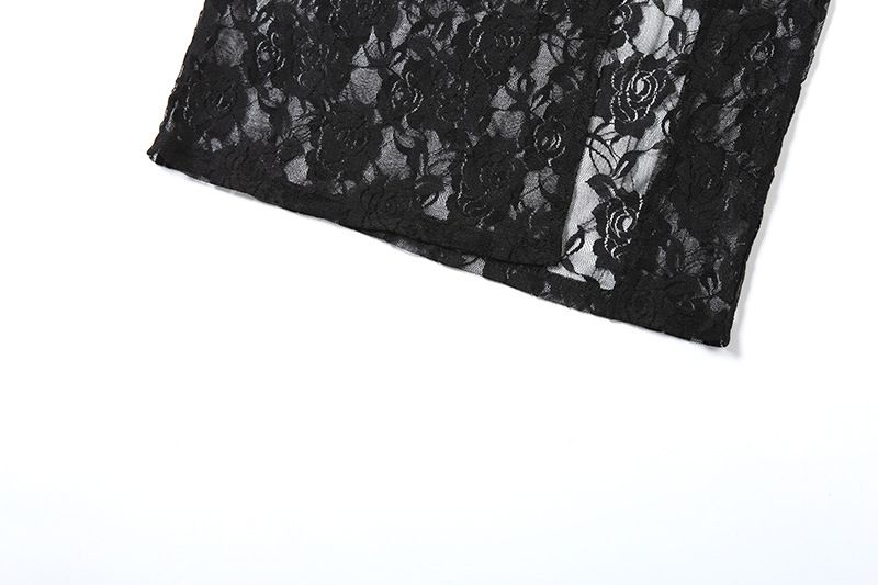 Abito lungo a righe con maniche a pois, rotondo, midi, invernale, primaverile, conveniente, con cerniera, traspirante, resistente._voghion.com
