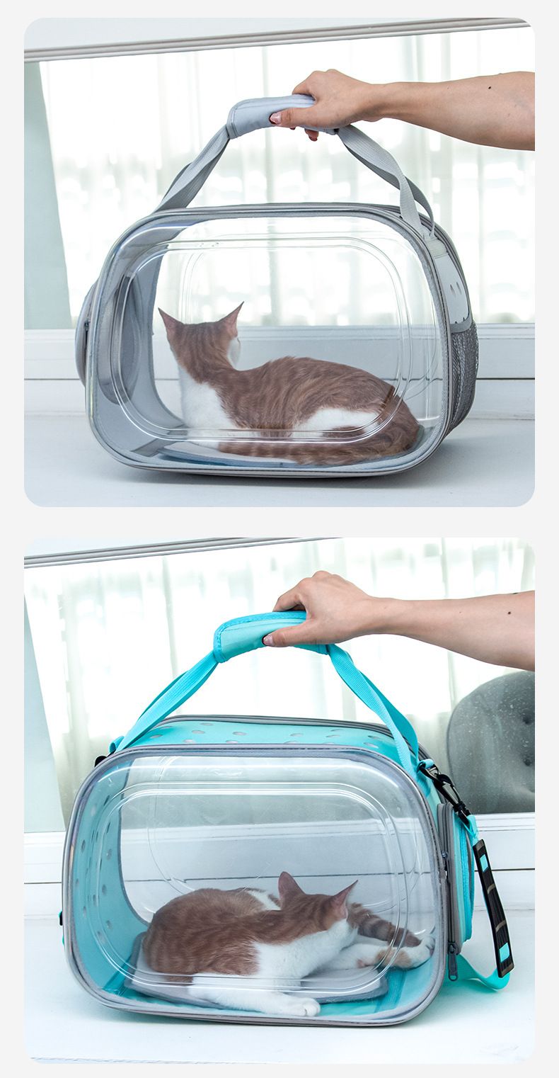 Ny gjennomsiktig Space Cabin katt håndholdt veske enkelt skulder kjæledyrutstyr_voghion.com