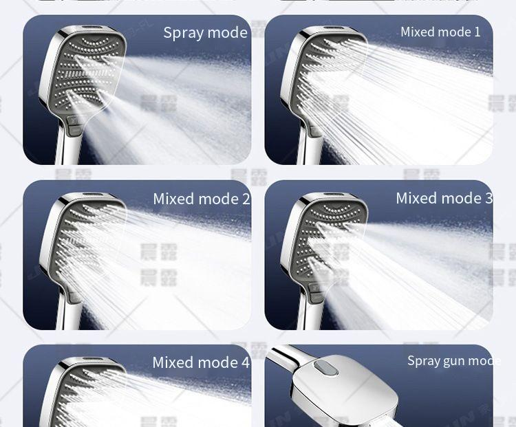 American Style 8-Function Supercharged Hand Spray Label New Professional Super Strong Shower Bath Head_voghion.com