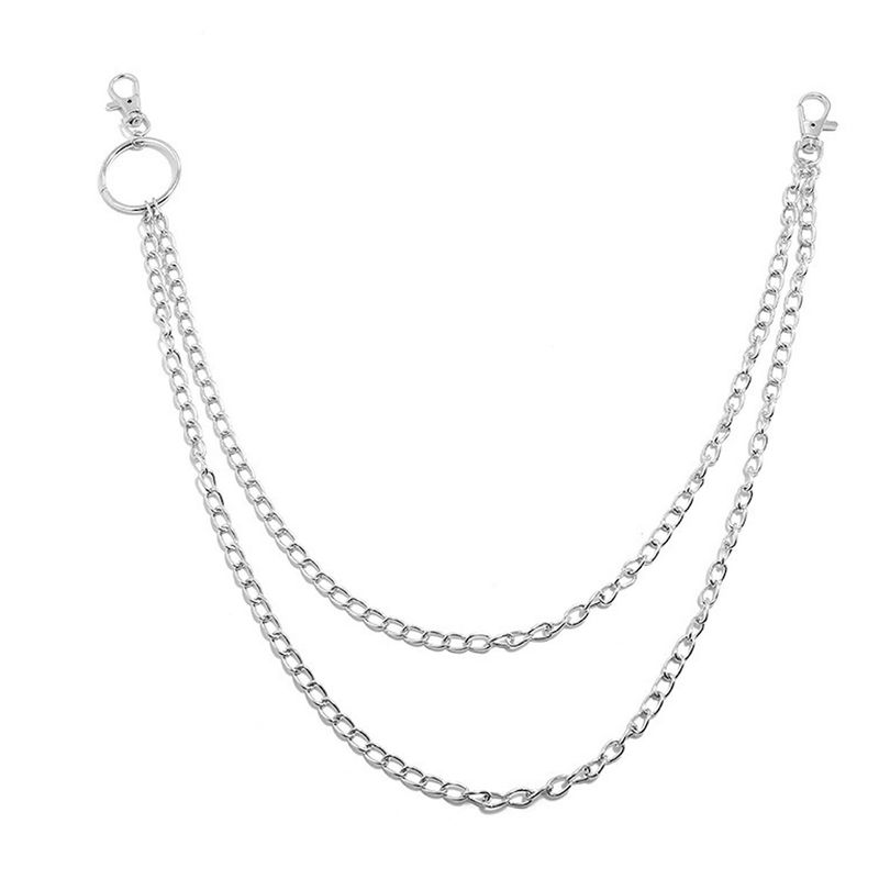 Qifu Fashion Simple Personality Waist Multi-layer Keychain Pants OT Buckle Punk Body Chain_voghion.com