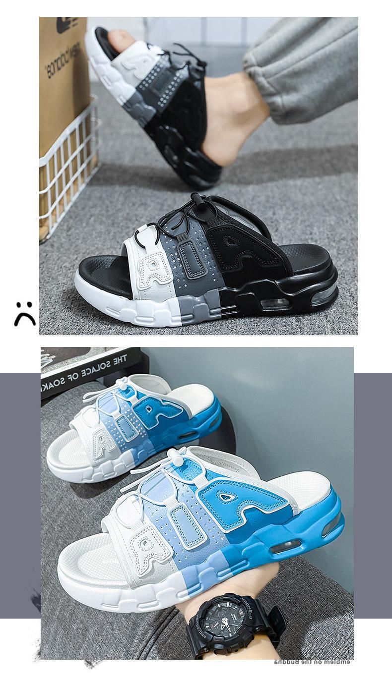 Slippers Men's Summer Trendy Brand Go Out Non-slip And Step On Shit Feeling Men's Sports Air Cushion Thick Bottom Increases_voghion.com