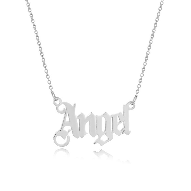 Damen-Halskette mit Anhänger, Engelform, Buchstabe_voghion.com