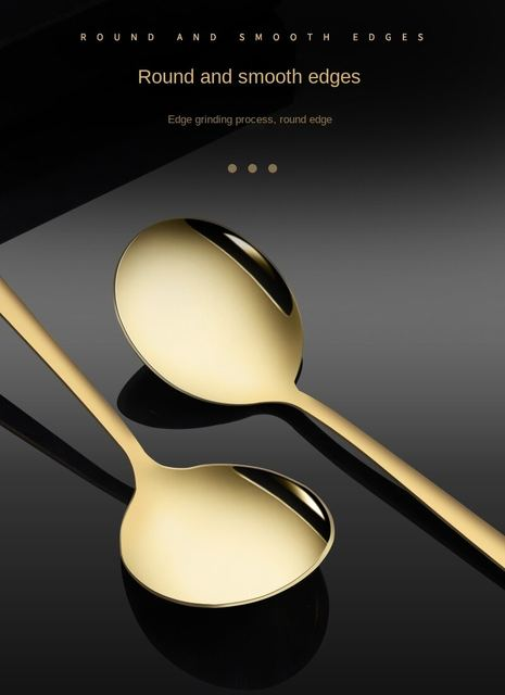24-teiliges Goldgeschirr-Set aus Edelstahl, Steakmesser, Gabel, Kaffeelöffel, Teelöffel, Besteck, spülmaschinenfest, Küchengeschirr_voghion.com