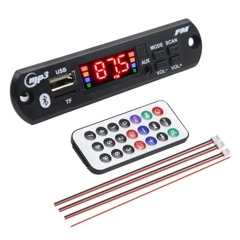 12V DIY Bluetooth 5.0 MP3-decoderbord 80W 50W versterker audiospeler auto FM-radiomodule TF USB-microfoon oproeprecorder_voghion.com