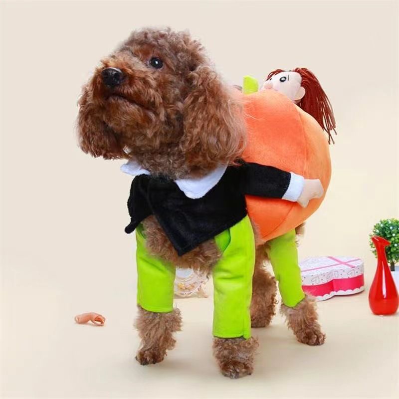 Halloween Funny Teddy Poodle Costume Christmas Clothes Multi-use Pet Dog Carrying Watermelon_voghion.com