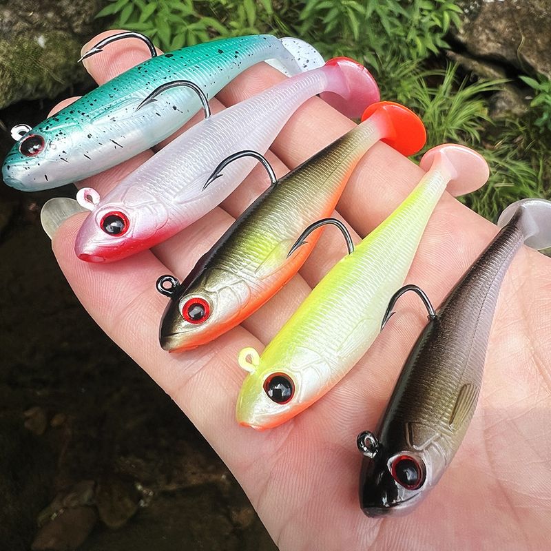 Isca de cauda em T de peixe envolta em chumbo 6,5g 12,5g anzol único camada de nado completo simulação de afundamento isca macia_voghion.com