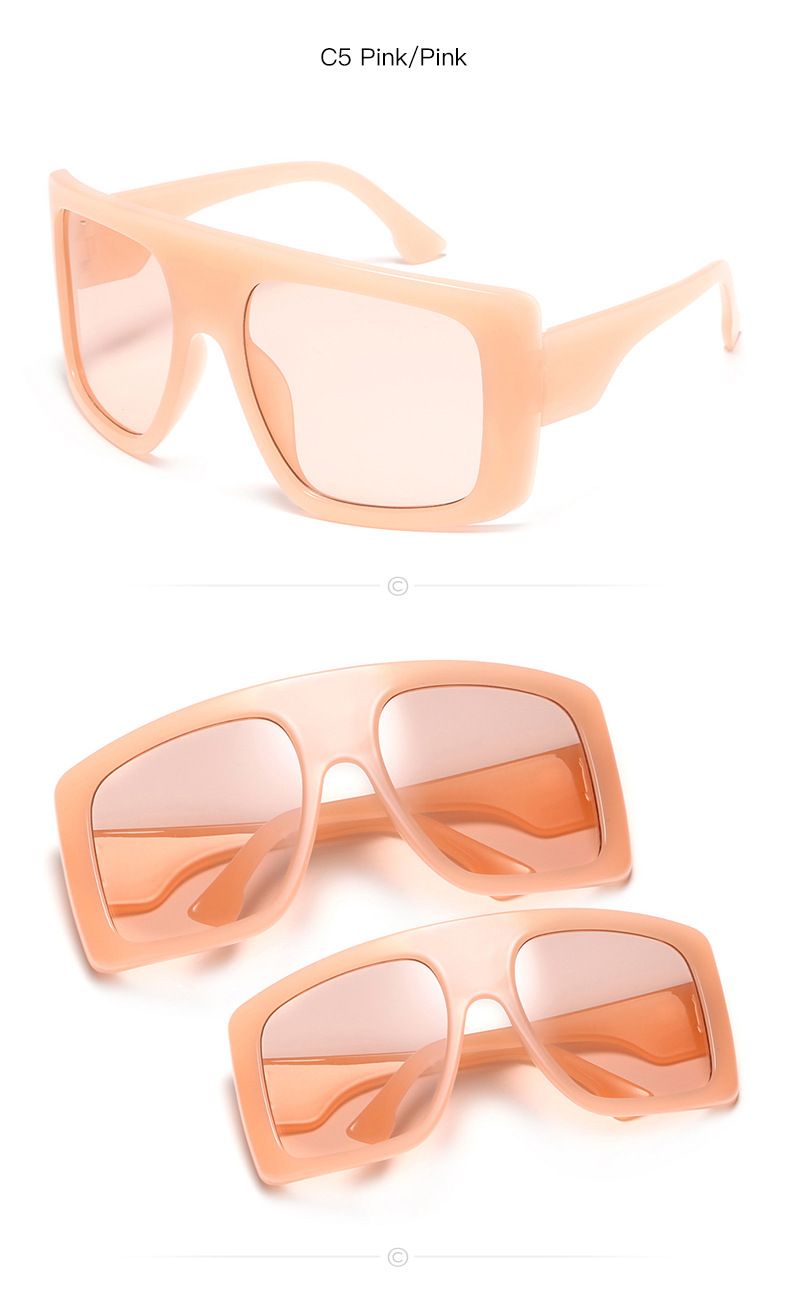 Eltern-Kind-Sonnenbrille mit quadratischem Rahmen – UV-Schutz für Kinder und Erwachsene (modisch, süß und fotofreundlich)_voghion.com