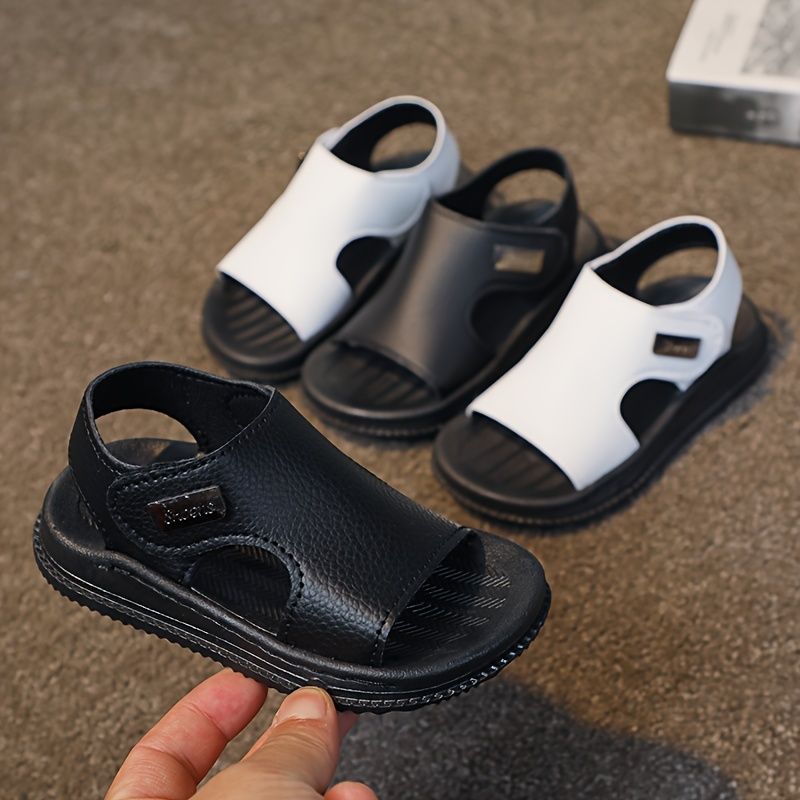 Trendy effen kleur open teen jongens, ademende antislip sandalen voor vakantiestrand, zomer_voghion.com
