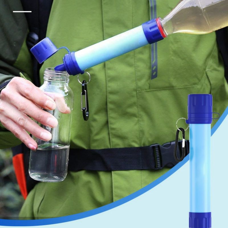 Outdoor Camping Tragbarer Wasserreiniger Direkttrinkhalmfilter Feld Notfall-Überlebensausrüstung_voghion.com
