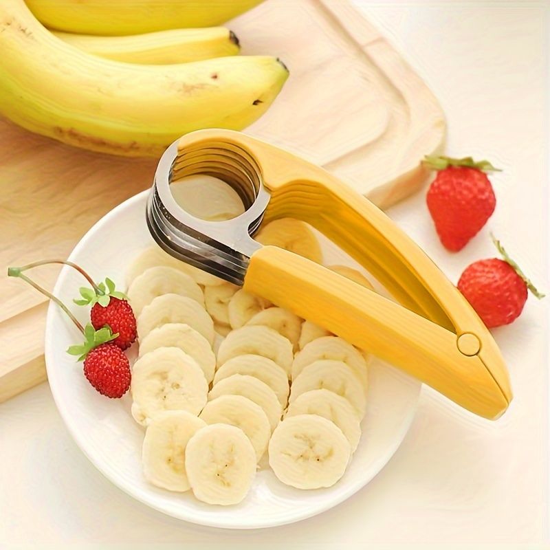 Affettatrice multiuso in acciaio inossidabile - Perfetta per banane, frutta, verdura e salsicce - Affettatrice manuale per utensili da cucina_voghion.com