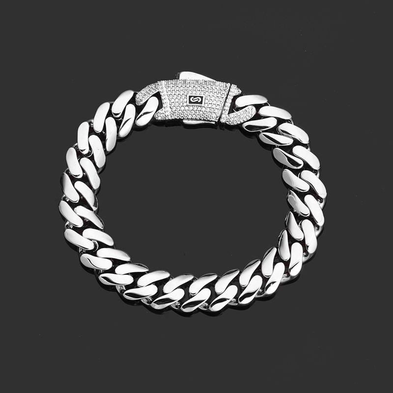 Men's Cuban Link Bracelet 14K Gold Plated Hip Hop Jewelry, High Quality Thick Chain Bracelet For Men, Trendy Unisex Accessory_voghion.com