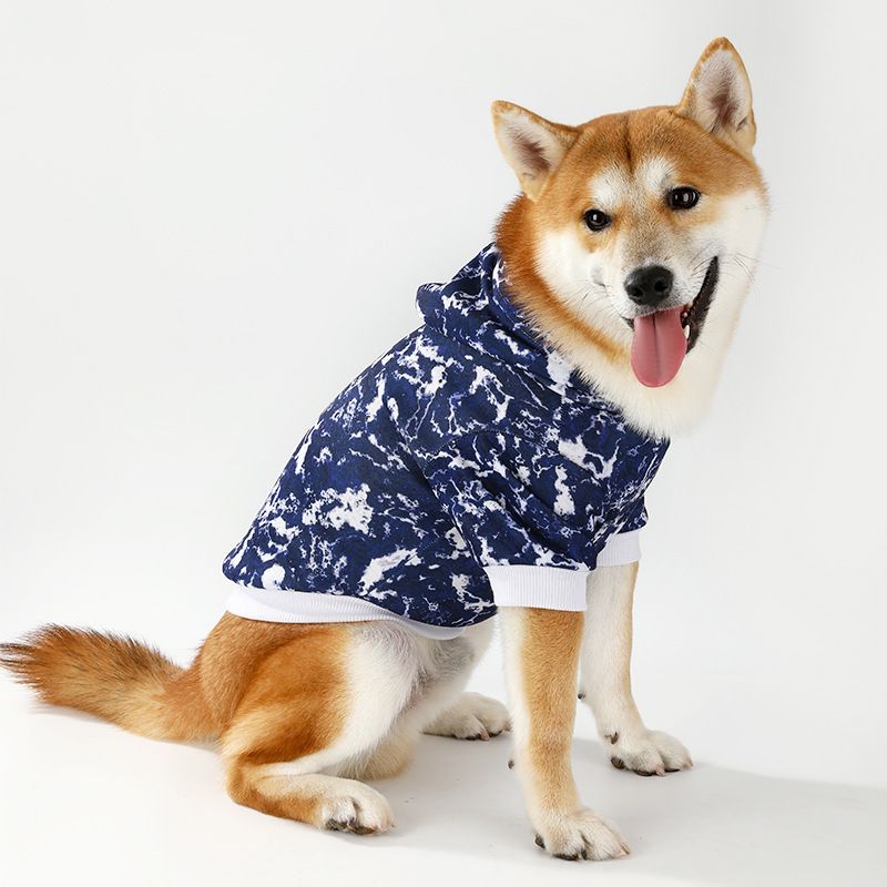 2025 New Pet Clothes Fleece-Lined Hooded Tie-Dye Dog Sweatshirt For Medium And Large Dogs_voghion.com