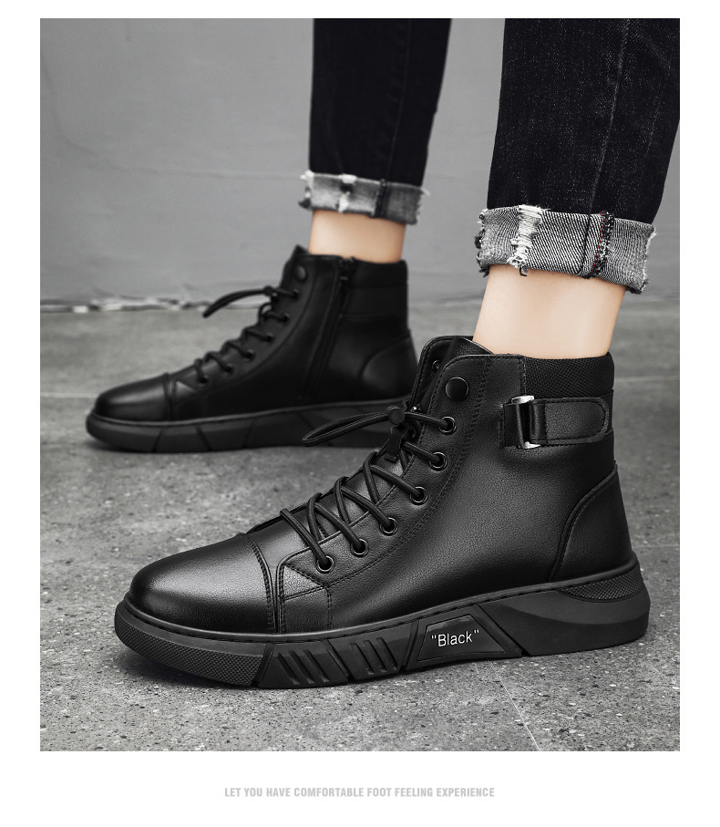 Men's Stylish Leather Shoes Formal Shoes Boots Ankle Boots For Men_voghion.com