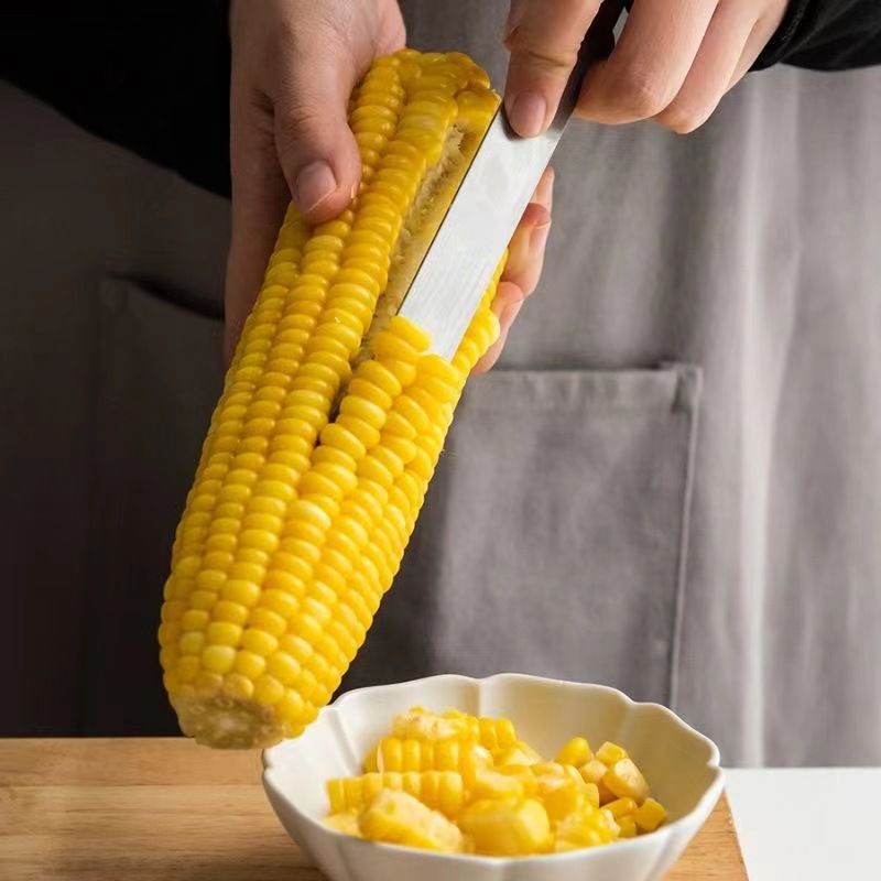Maïsstripper van roestvrij staal - Handmatige maïskorrelverwijderaar (Handzaam, gebruiksvriendelijk, antislip grip, efficiënte maïspeller voor keuken en koken)_voghion.com
