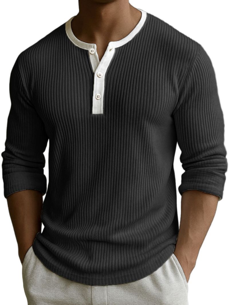 "Men's Digital Print Henley Shirt - Breathable Polyester V-Neck With 3-Button Placket, Motorcycle & Geometric Patterns (Sizes S-5XL)"_voghion.com