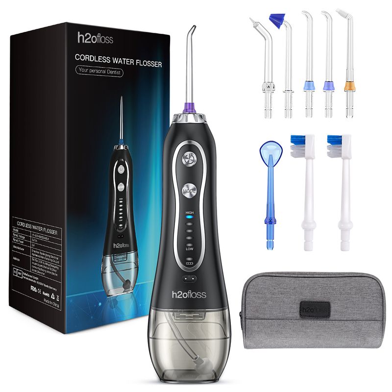 H20floss electric irrigation flosser cordless teeth cleaner oral water irrig_voghion.com