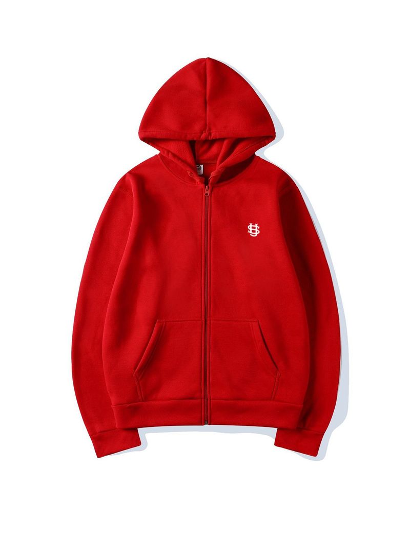 Sweat à capuche zippé unisexe imprimé années 2000 pour homme - Ensemble assorti streetwear rétro pour couple, sweat-shirt oversize doublé polaire avec broderie créative_voghion.com