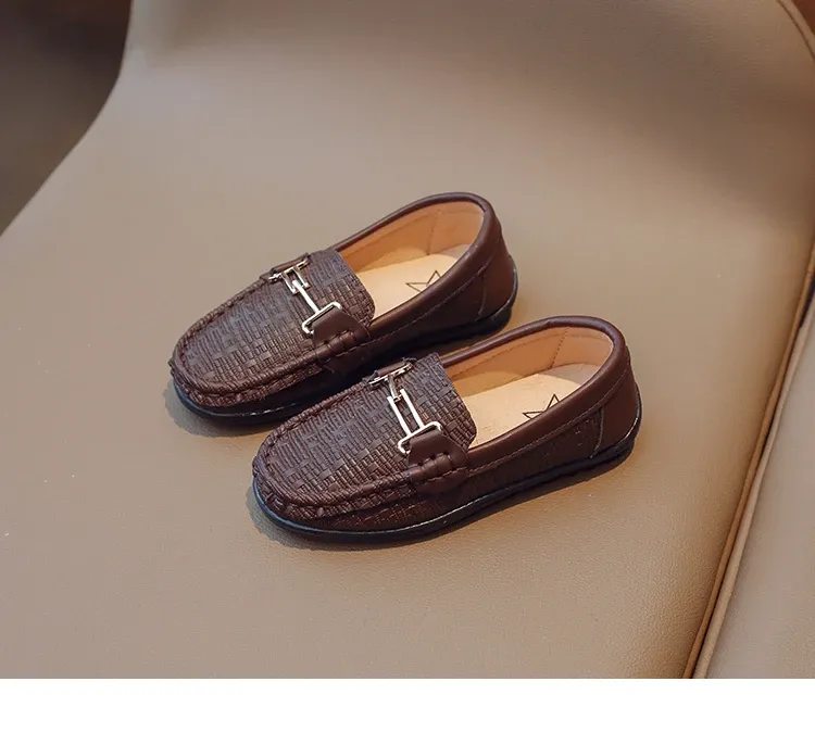 Mocassini casual da ragazzo slip-on per bambini primavera autunno 2024, design alla moda, scarpe in morbida pelle PU per ragazzo 26-35_voghion.com