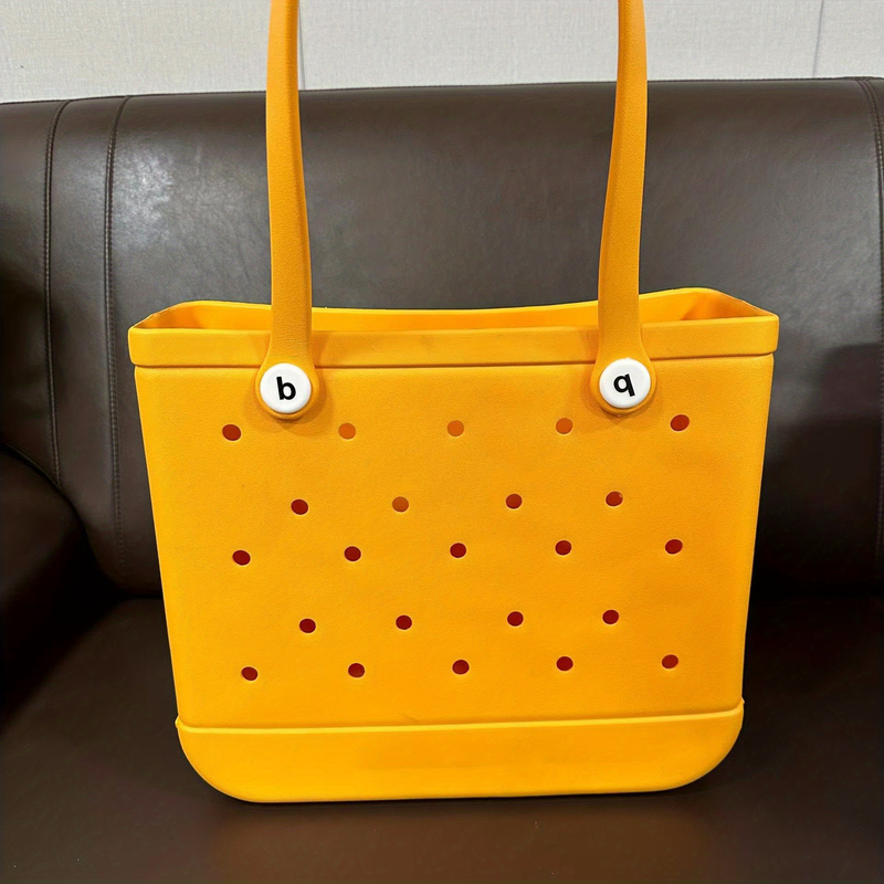 Brighten Up Your Beach Day with this Colorful EVA Hollow Out Beach Storage Handbag!_voghion.com