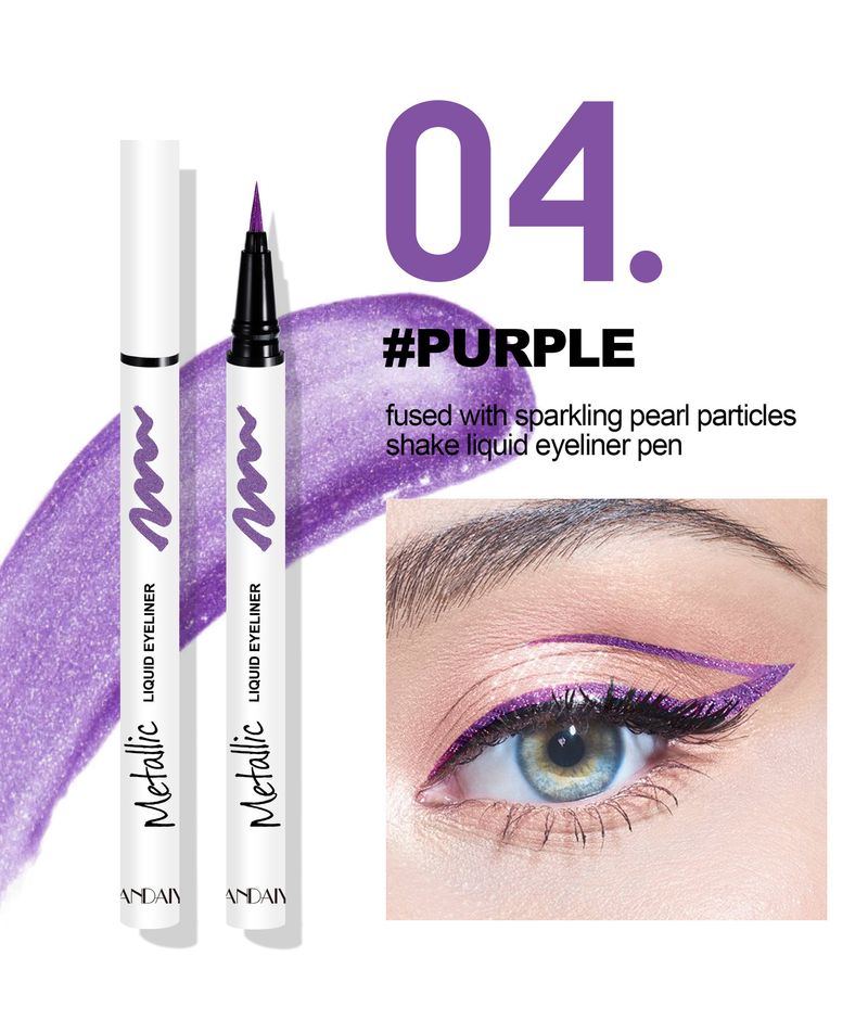 Color Pearlescent Shiny Eyeliner Pen Waterproof Not Sniffing Exclusive_voghion.com