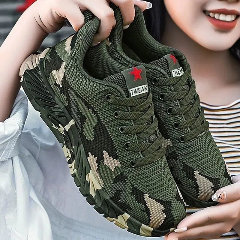Kamuflaż i outdoorowe buty turystyczne dla kobiet, szkolenie studentów, szkolenie wojskowe, antypoślizgowe buty, plac budowy_voghion.com