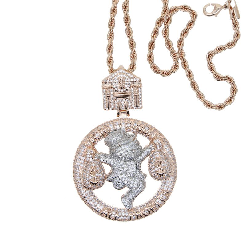 INS European And American Hip Hop New Money Bag Pendant Hiphop Fashion Accessories Trendy Men's Cuban Chain Necklace In_voghion.com