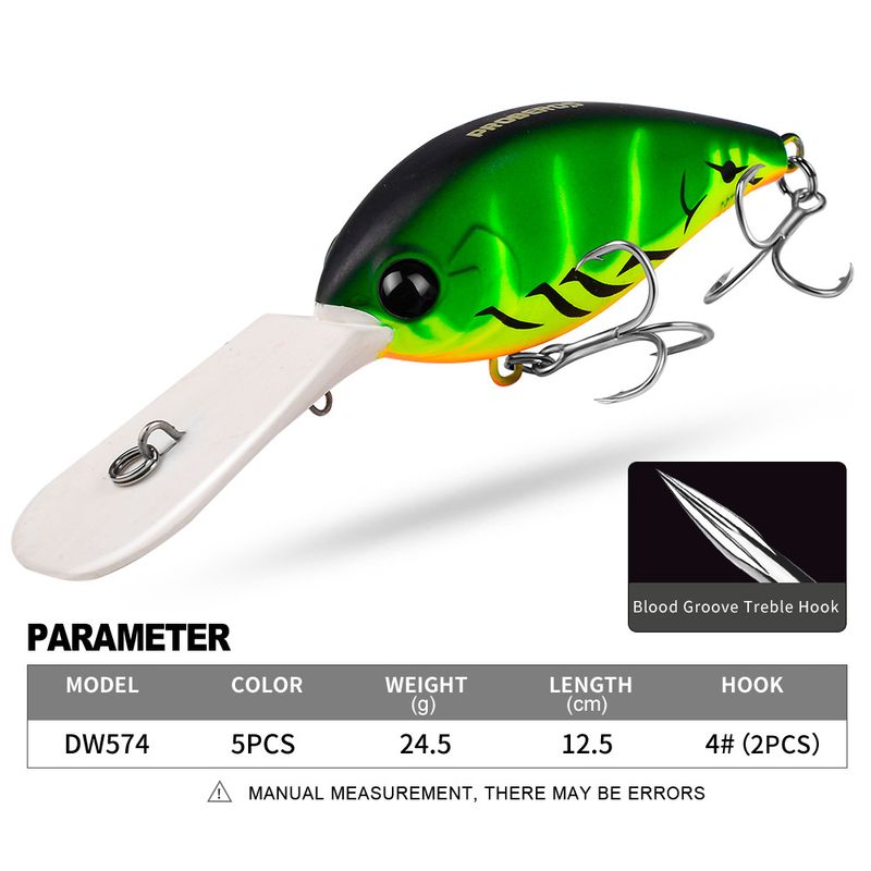 12.5cm Lure Floating Rock Fat Hard 24.5g Plastic Bait 4#Hook Fishing Gear DW574_voghion.com
