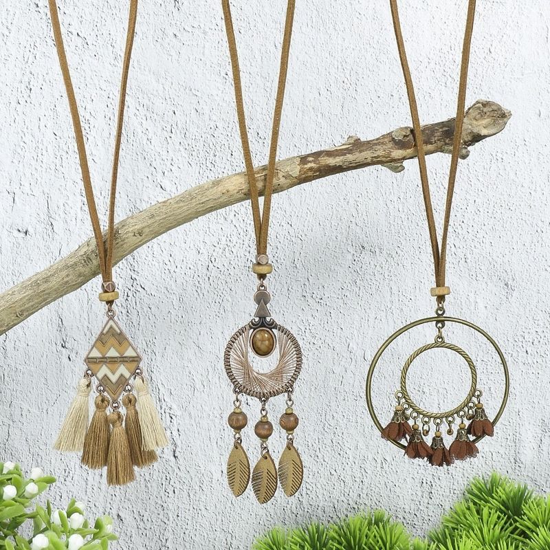 Mode Boho Lange Kwast Etnische Stijl Retro Wer Hanger Dames Trui Ketting Strand Reizen Dagelijkse Sieraden_voghion.com
