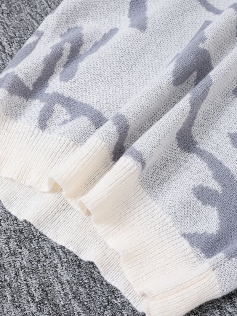 Damenbekleidung Pullover Herren und Damen Herbst und Winter Lockerer Rundhalspullover im Hong Kong-Stil Langarmjacke_voghion.com