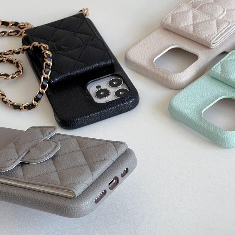Mobile phone case iphone15pro max mobile phone case litchi pattern card 14pro diagonal card holder 13p/12 Xiaohongshu_voghion.com