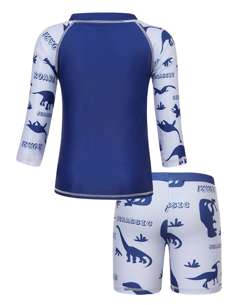 Traje de baño con capucha para bebé, de secado rápido, con estampado de dibujos animados, de manga larga y dividido, para madres y niños, con protección solar_voghion.com