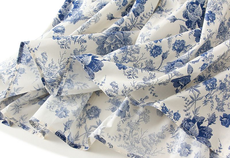 Gonna midi a vita alta con drappeggio floreale per donna; gonna a trapezio; abito lungo._voghion.com