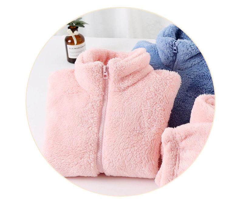 Conjunto de ropa de descanso para niños, pijamas gruesos y cálidos de lana de algodón suave y lana para otoño e invierno, para niños y niñas_voghion.com