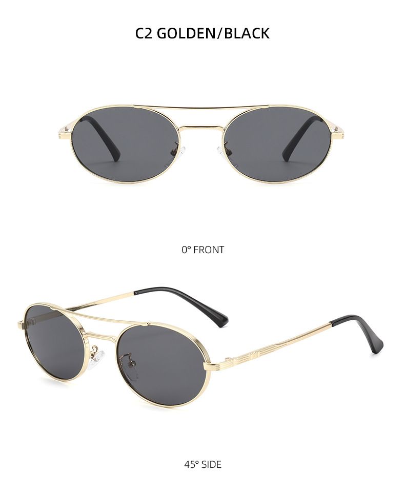 Nuevas gafas de sol de doble haz premium con montura ovalada, gafas de sol clásicas de moda con protección solar ultravioleta_voghion.com