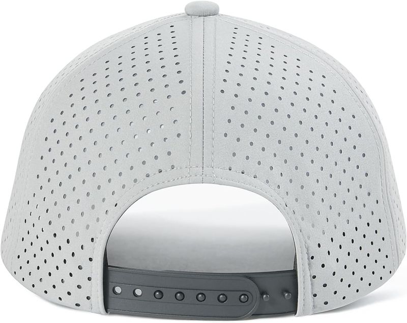 VOBOOM Men Quick Dry Baseball Cap Laser Cut Mesh Ball Curved Brim Snapback Hat_voghion.com