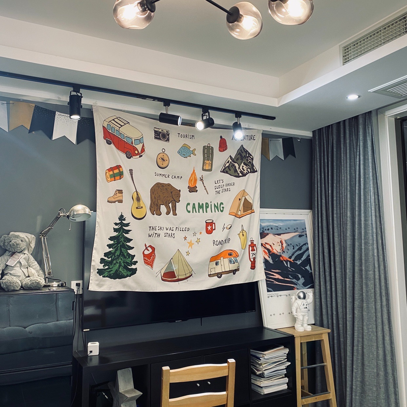 Camping atmosphere group ordinary outdoor decoration Nordic decoration photography background camping aesthetics Chicken_voghion.com