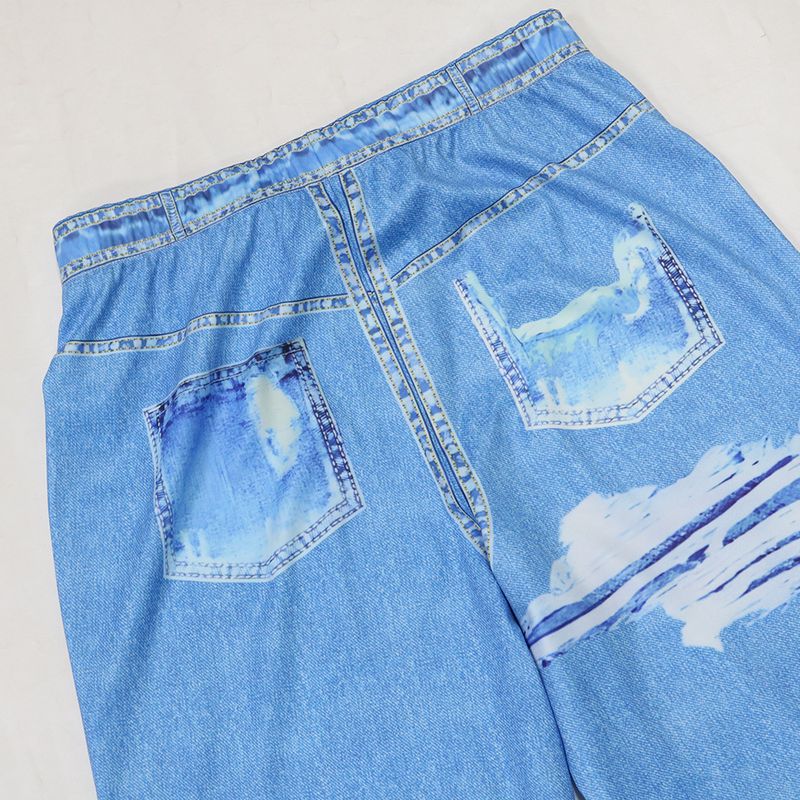 Conjunto de top corto sin mangas y pantalón acampanado: conjunto estampado de dos piezas para mujer_voghion.com