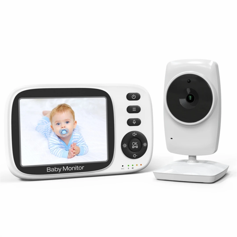 Monitor de bebé con video inalámbrico BabyStar de 3,2 pulgadas con canciones de cuna, visión nocturna automática, intercomunicador bidireccional, monitoreo de temperatura_voghion.com