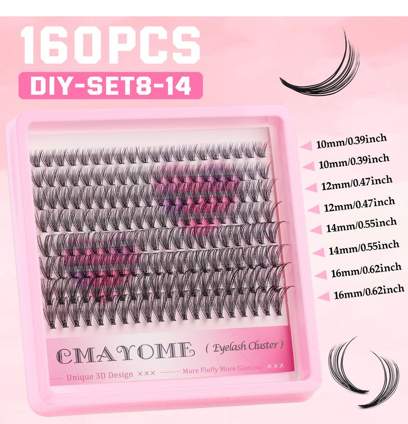 Diy Segmented Single Cluster 160 Clusters Of False Eyelashes 10 16mm Eyelashes Dd Curvature_voghion.com