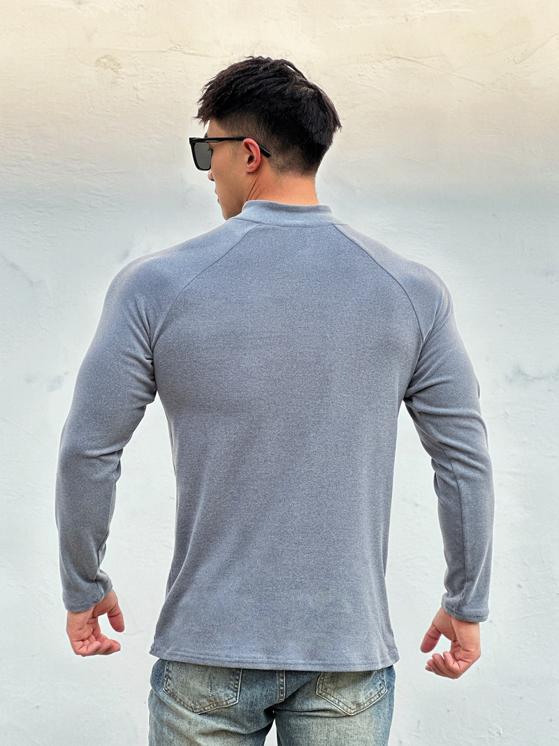 Nuovo maglione sportivo casual da uomo, autunno e inverno, con scollo rotondo, ampio, con cerniera sul fondo, in velluto_voghion.com