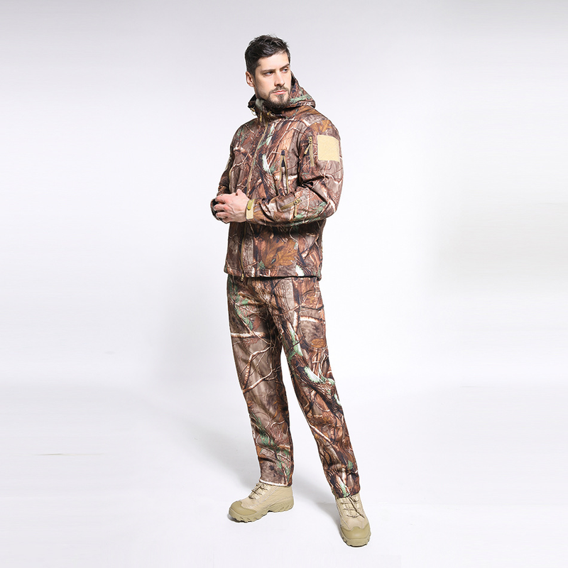 Soft shell impermeabile da uomo autunno e inverno per giacca mimetica tattica da alpinismo all'aperto, caldo pile_voghion.com