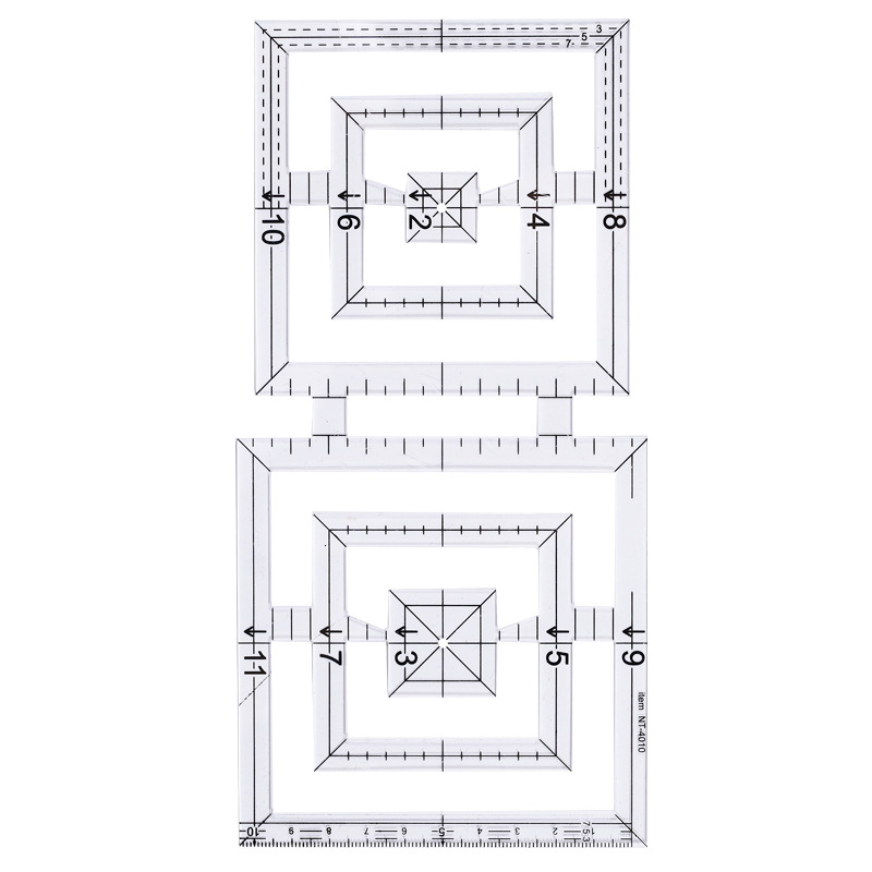 1 pièces règle de Quilting Double carré acrylique outils de Quilting bricolage règle de Quilting règle de cartographie façonnage règle de Quilting_voghion.com