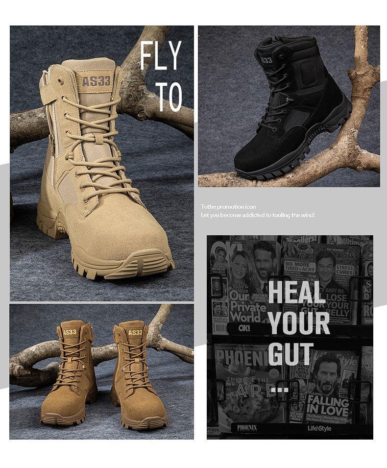 Vendite 2024 Nuove scarpe da trekking tattiche traspiranti per forze speciali all'aperto Scarpe da addestramento per combattimento ad alta banda_voghion.com