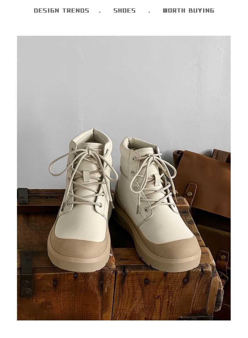 Unisex Winter Boots With Faux Fur Lining, Waterproof & Slip-Resistant, Comfortable Thick-Soled Casual Shoes For Men And Women_voghion.com