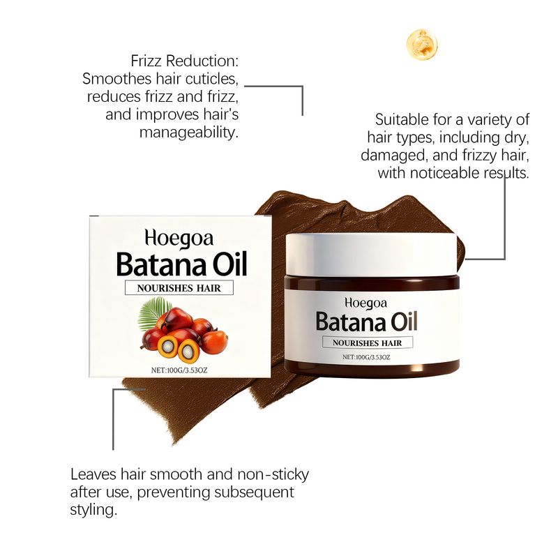 HOEGOA Batana nährende und feuchtigkeitsspendende Creme für trockenes, krauses, glattes und glänzendes Haar_voghion.com